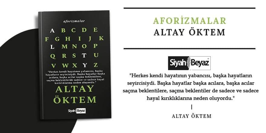 Altay Öktem “Aforizmalar” isimli yeni kitabını yayınladı